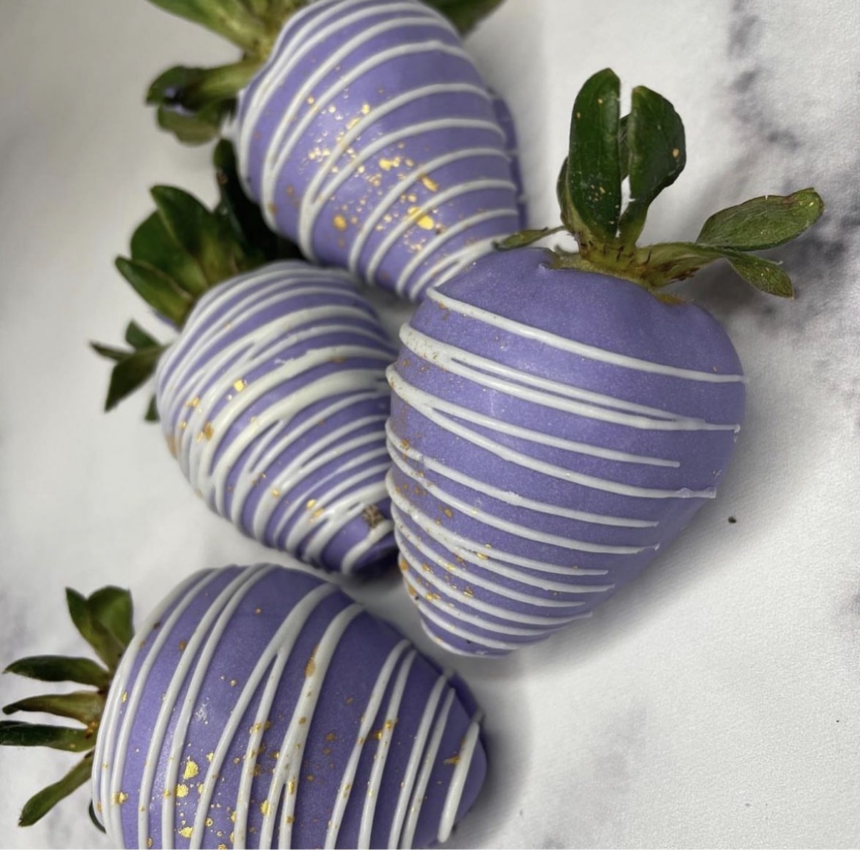 Purple drizzle strawberries